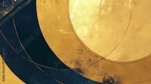 金と紺の曲線が交差する和モダンな抽象背景  
