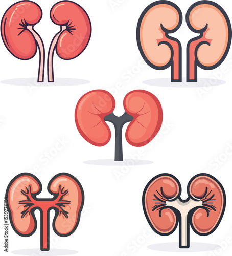 Cartoon kidney illustration material
