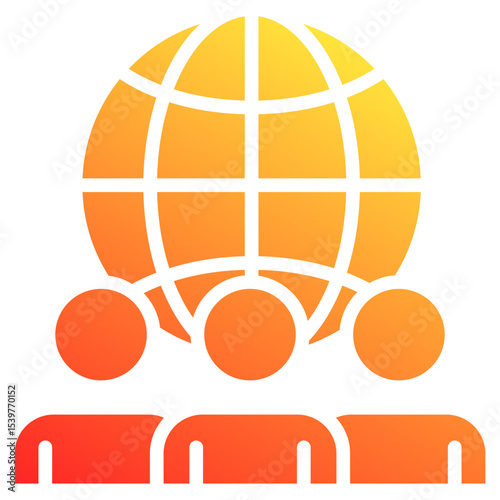 international relations office glyph gradient icon