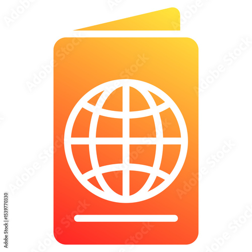 visa & immigration support glyph gradient icon