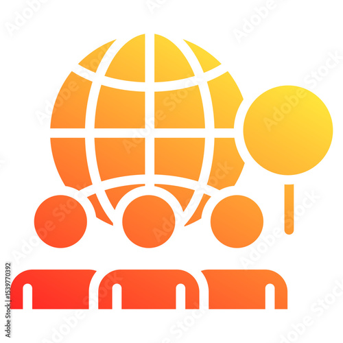 international research collaboration glyph gradient icon