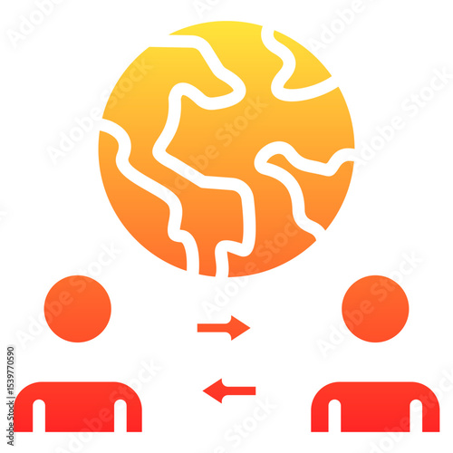 cultural exchange glyph gradient icon