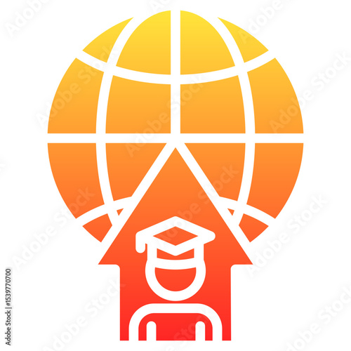 international student housing  glyph gradient icon