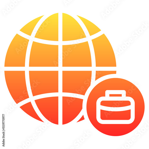 international career services glyph gradient icon