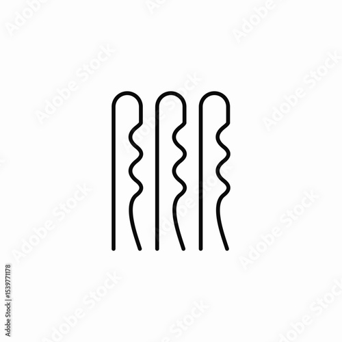 hair pins icon sign vector