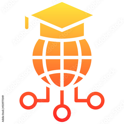 global technology studies glyph gradient icon