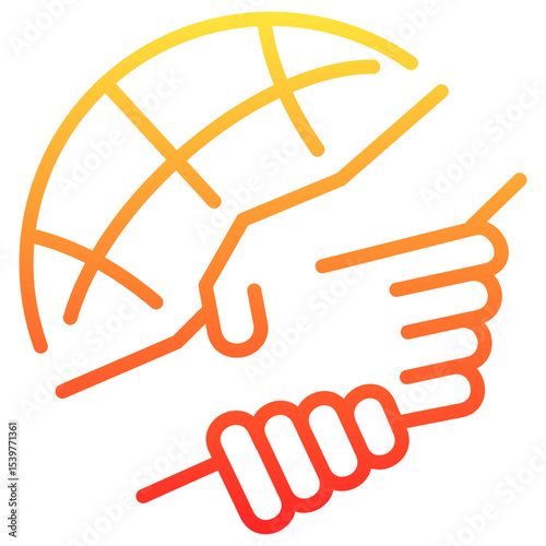 multinational university alliances glyph gradient icon