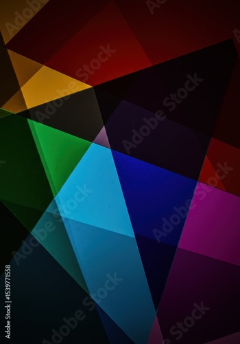 Abstract geometric pattern with overlapping colored shapes