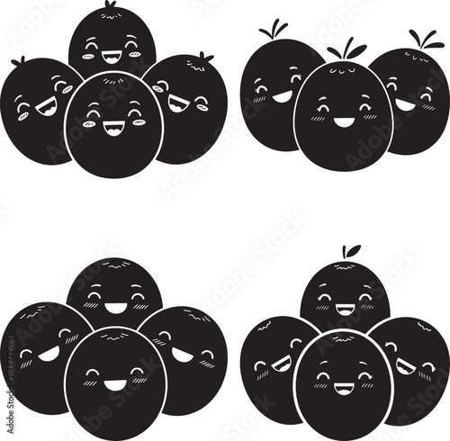Smiling Kawaii Peach Blushing Cheeks vector illustration
