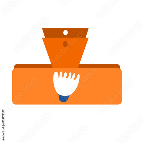 Orange Paperclips Hand Drawn