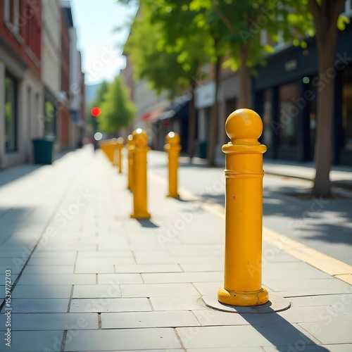 Wallpaper Mural Urban Security Bollards on Roadside Torontodigital.ca