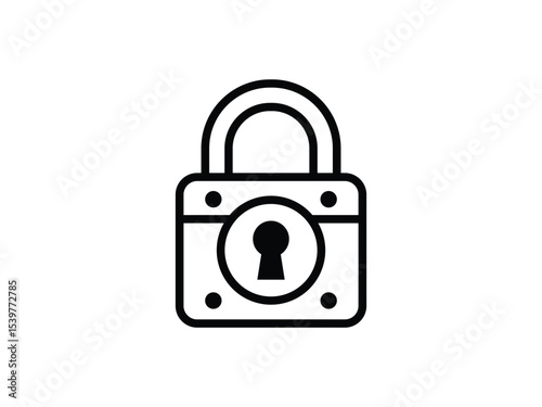 Lock Icon Vector, Secure Padlock Symbol Illustration