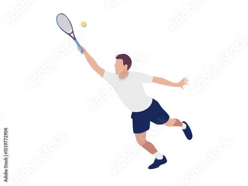 tennis player with racket