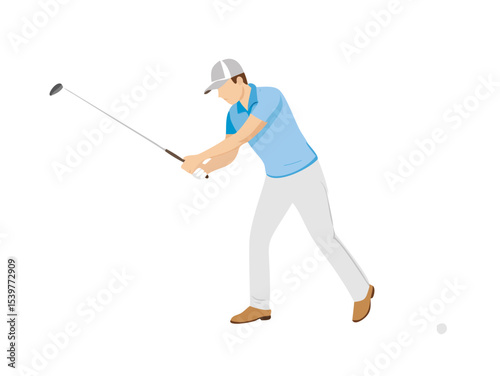 golfer hitting golf ball