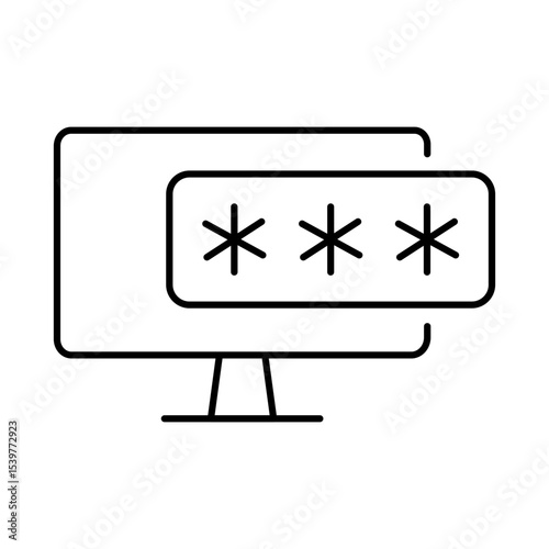 Monitor Line Editable Stroke Icon. PC, Computer Functions, Settings, Technology, Security, Shopping, Wallet, Marketing, Promotion, Communication Vector Illustration.