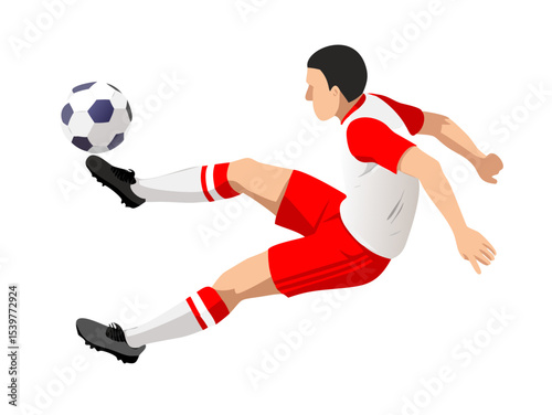 soccer player kicking ball
