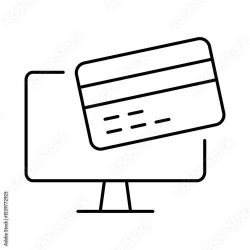 Monitor Line Editable Stroke Icon. PC, Computer Functions, Settings, Technology, Security, Shopping, Wallet, Marketing, Promotion, Communication Vector Illustration.