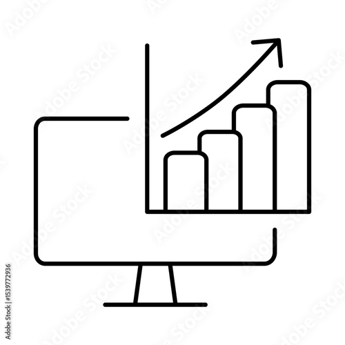 Monitor Line Editable Stroke Icon. PC, Computer Functions, Settings, Technology, Security, Shopping, Wallet, Marketing, Promotion, Communication Vector Illustration.