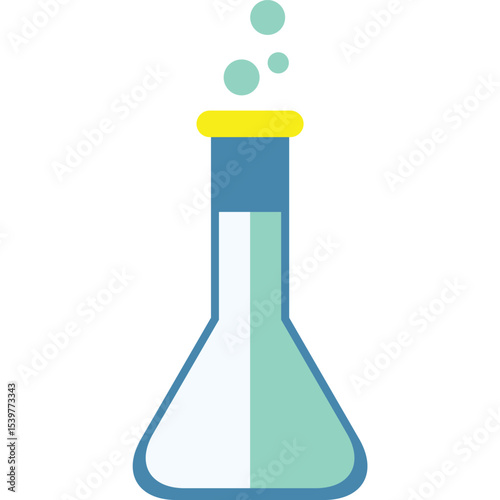 science flask / erlenmeyer flask vector flat illustration