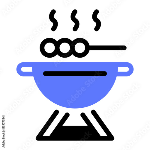 This Grill icon is suitable for Camping, Outdoor Activity, Summer Vacation, etc
