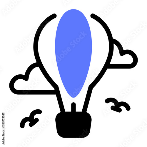 This Hot air ballon icon is suitable for Camping, Outdoor Activity, Summer Vacation, etc