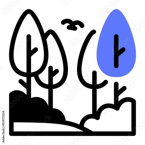 This Forest icon is suitable for Camping, Outdoor Activity, Summer Vacation, etc