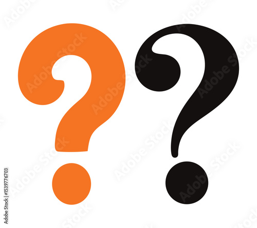 Problem and Decision Concept with a Pair of Question Marks, Flat Vector Illustration On White Background
