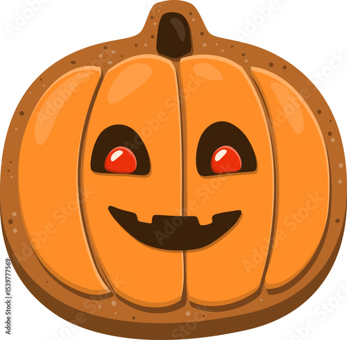 Halloween Pumpkin Gingerbread Cookie

