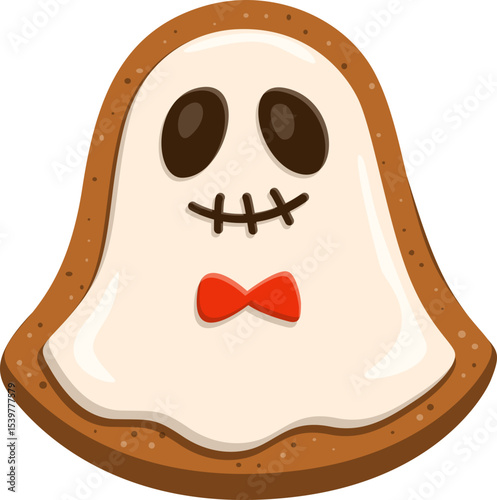 Cute Ghost Gingerbread Cookie for Halloween


