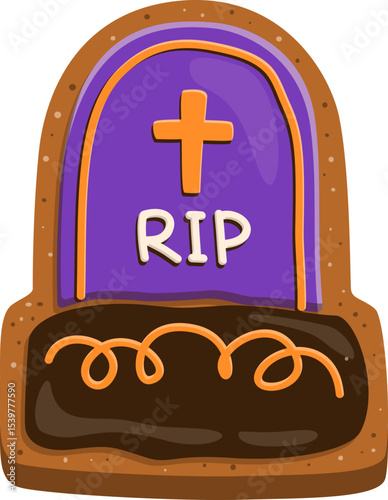 Halloween Tombstone Gingerbread Cookie

