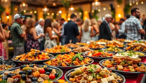 Gourmet food festival city center culinary showcase vibrant atmosphere crowd gathering