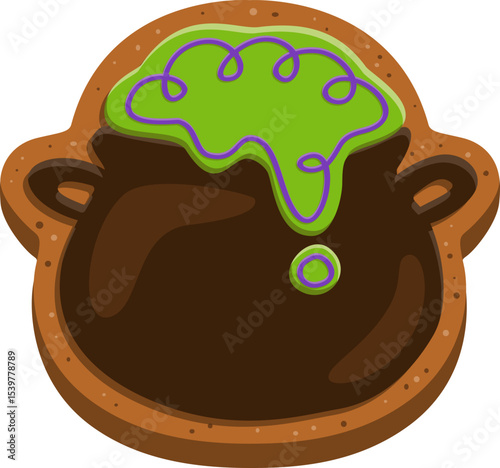 Halloween Cauldron Gingerbread Cookie

