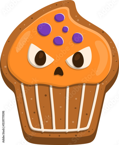 Pumpkin Muffin Gingerbread Cookie for Halloween

