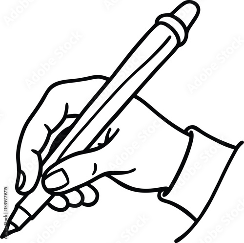 Hand Holding Pen Illustration