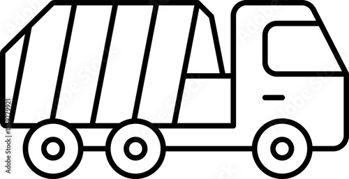 Public Service and Municipal Transport Line Icons Set — Thin Linear Vector Symbols of Travel and Transit