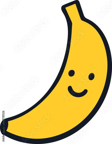 Cute cartoon banana Vector illustration.