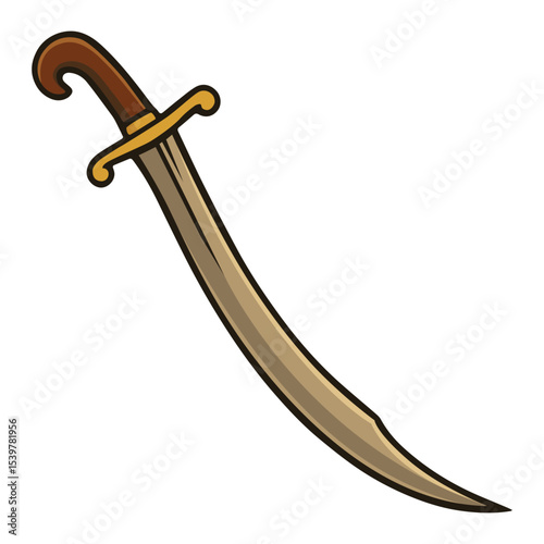 Curved Saber vector logo Illustration