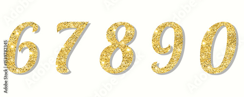  Gold glitter numbers 6-9