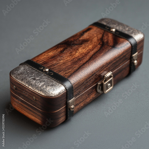 Glasses case crafted from ebony with aluminum alloy lining merges luxury and practicality in design