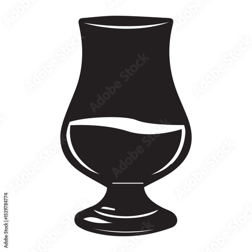 whisky glass isolated icon silhouette vector art illustration on white background