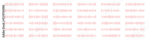 Podcast sound waves. Audio waveforms line icons, sound wave frequency or voice microphone signals. Music, podcast and broadcast, UI and audio branding design. Isolated vector set.