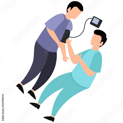 Nurse Checks Patient's Blood Pressure