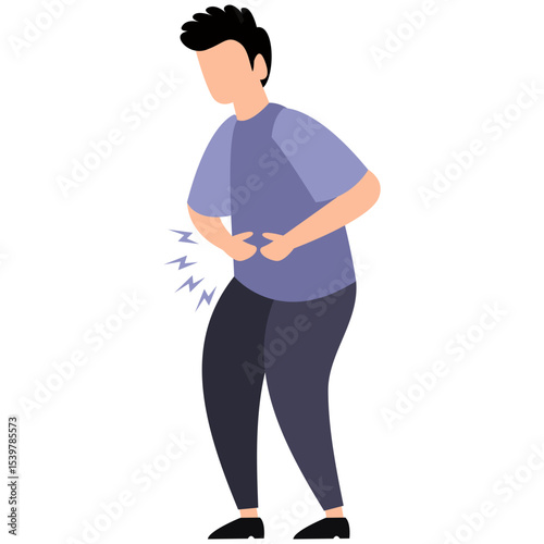 Person Holding Stomach Because of Pain
