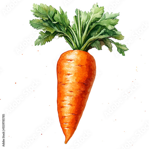 Golden orange carrots and leafy green carrot tops