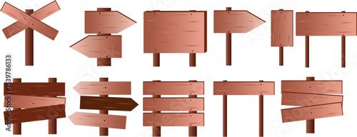 set of wooden boards
