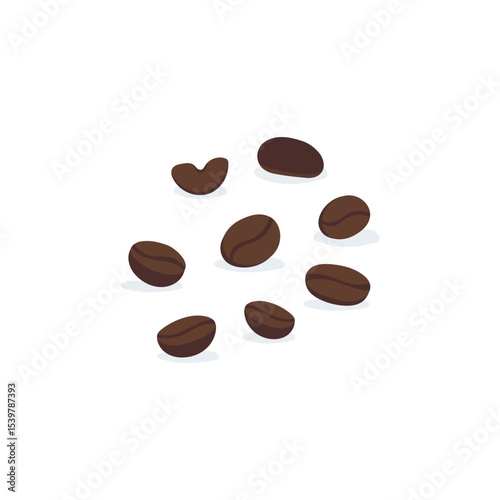 Vector illustration of dark brown roasted coffee beans. Suitable for packaging design, advertising, menu layouts, coffee product branding and shop decoration