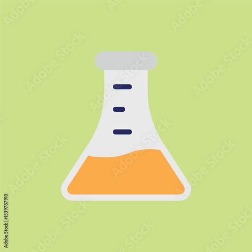 Realistic color icon of school chemistry equipment.
