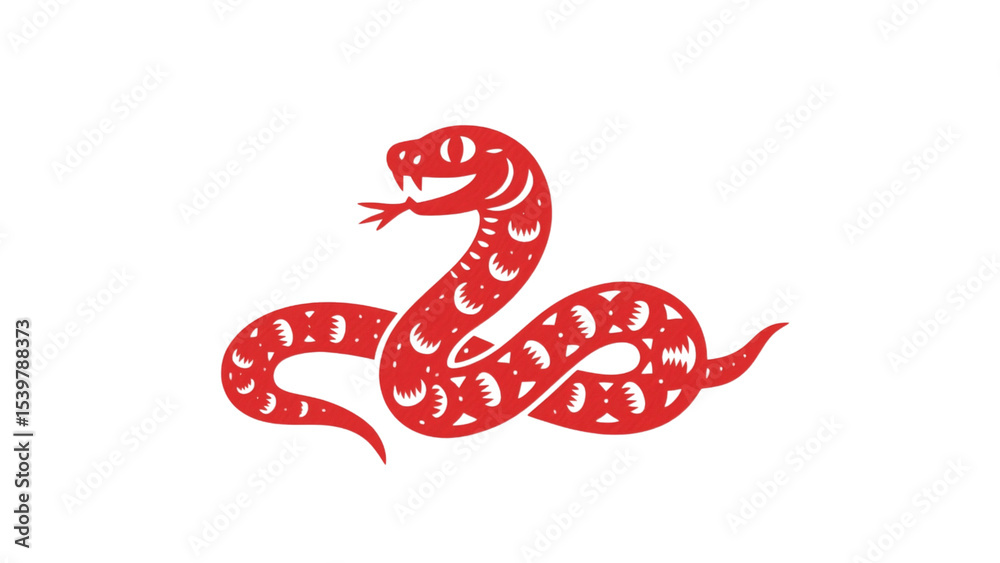 Obraz premium Red Snake Design Illustration