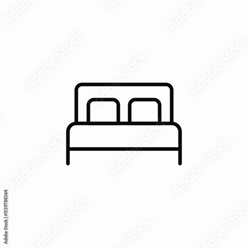 double bed icon sign vector