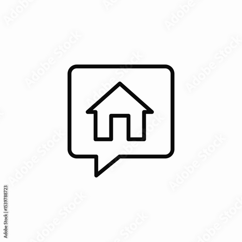 housing message icon sign vector